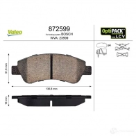 Тормозные колодки дисковые, комплект VALEO 23 599 245380 872599 I741Y3 - Изображение 2