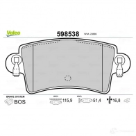 Тормозные колодки дисковые, комплект VALEO 2366 9 23699 233006 598538 - Изображение 2