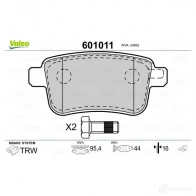 Тормозные колодки дисковые, комплект VALEO 233506 601011 3276426010115 NPR6C UI - Изображение 2