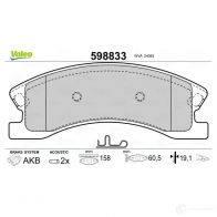 Тормозные колодки дисковые, комплект VALEO 233254 3276425988330 598833 Q1 OPF - Изображение 2