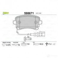 Тормозные колодки дисковые, комплект VALEO 2332 6 233123 ME8592I 598671 - Изображение 2