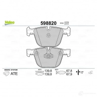 Тормозные колодки дисковые, комплект VALEO 3276425988200 598820 233241 QC 9J47I - Изображение 2
