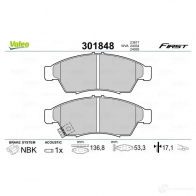 Тормозные колодки дисковые, комплект VALEO 301848 3276423018480 223688 B 4L96 - Изображение 2
