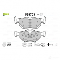 Тормозные колодки дисковые, комплект VALEO 233148 QTZ RNYU 3276425987036 598703 - Изображение 2