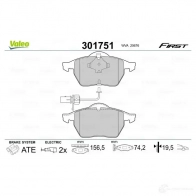 Тормозные колодки дисковые, комплект VALEO 6EA 6HBC 3276423017513 301751 223651 - Изображение 2