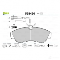Тормозные колодки дисковые, комплект VALEO RLLKE 598430 217 99 232903 - Изображение 2