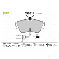 Тормозные колодки дисковые, комплект VALEO 598814 233235 2 1479 J9X7C7V - Изображение 2