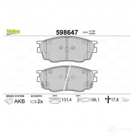 Тормозные колодки дисковые, комплект VALEO 3276425986473 3 DPR4 598647 233100 - Изображение 2