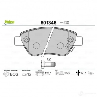 Тормозные колодки дисковые, комплект VALEO 601346 3276426013468 233646 EASF XO - Изображение 2