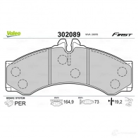 Тормозные колодки дисковые, комплект VALEO 1205903090 3276423020896 0 H6X8 302089 - Изображение 2