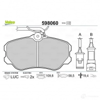 Тормозные колодки дисковые, комплект VALEO 21 185 598060 232617 YDEQ6VC - Изображение 2