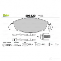 Тормозные колодки дисковые, комплект VALEO 598420 C8FCSL 232893 231 34 - Изображение 2