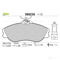 Тормозные колодки дисковые, комплект VALEO 211 38 598230 232758 3P8A7S - Изображение 2