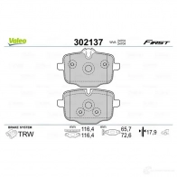Тормозные колодки дисковые, комплект VALEO 302137 4KJL 7R 1437875223 - Изображение 2