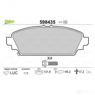 Тормозные колодки дисковые, комплект VALEO 2 3097 598435 232908 D2JV2 - Изображение 2