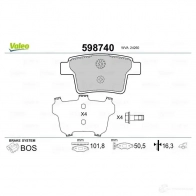 Тормозные колодки дисковые, комплект VALEO R OEJUG8 598740 3276425987401 233176 - Изображение 2