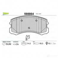 Тормозные колодки дисковые, комплект VALEO 3276425988644 S7WJ 45 598864 233284 - Изображение 2