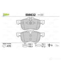 Тормозные колодки дисковые, комплект VALEO 598632 233086 3276425986329 9R 94T6 - Изображение 2