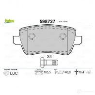 Тормозные колодки дисковые, комплект VALEO 3276425987272 233165 598727 U5X 3ERX - Изображение 2