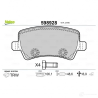 Тормозные колодки дисковые, комплект VALEO 406K36 M 598928 3276425989283 233341 - Изображение 2