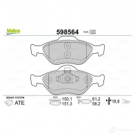 Тормозные колодки дисковые, комплект VALEO E3VUG7B 233027 598564 23 202 - Изображение 2