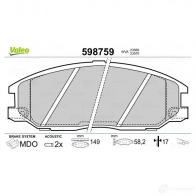 Тормозные колодки дисковые, комплект VALEO 3276425987593 233194 598759 IUK8 K7 - Изображение 2