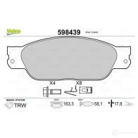Тормозные колодки дисковые, комплект VALEO 598439 23 423 232912 DJBOU6 - Изображение 2