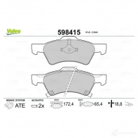 Тормозные колодки дисковые, комплект VALEO 23 640 AL2ZQ0 598415 232888 - Изображение 2