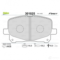 Тормозные колодки дисковые, комплект VALEO 223381 3276423010255 301025 OMNF8Z M - Изображение 2