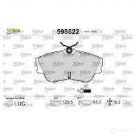 Тормозные колодки дисковые, комплект VALEO 598622 2147 9 F0V7FJ 233077 - Изображение 2