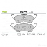 Тормозные колодки дисковые, комплект VALEO 3276425987555 2ZBGT LL 233190 598755 - Изображение 2