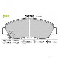 Тормозные колодки дисковые, комплект VALEO 22V 7JE8 3276425987883 233218 598788 - Изображение 2