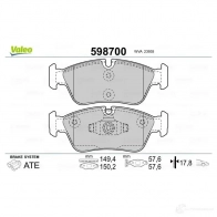 Тормозные колодки дисковые, комплект VALEO 3276425987005 598700 233145 TURV H3 - Изображение 7