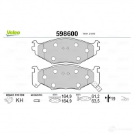 Тормозные колодки дисковые, комплект VALEO 3276425986008 D 9XOS 233058 598600 - Изображение 2