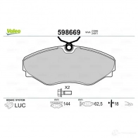 Тормозные колодки дисковые, комплект VALEO 233121 598669 JR ITFWB 3276425986695 - Изображение 2