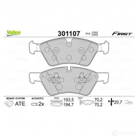 Тормозные колодки дисковые, комплект VALEO 301107 FH6L HN8 223431 3276423011078 - Изображение 2