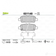 Тормозные колодки дисковые, комплект VALEO BQ UNW 3276426011488 601148 233581 - Изображение 2