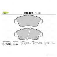 Тормозные колодки дисковые, комплект VALEO 21 694 232967 UOYZ1 598494 - Изображение 2