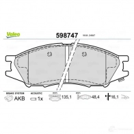 Тормозные колодки дисковые, комплект VALEO 598747 QJAT UPC 3276425987470 233183 - Изображение 2