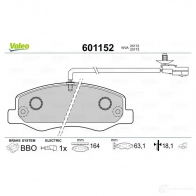 Тормозные колодки дисковые, комплект VALEO 1206090734 3276426011525 601152 F WAYJD - Изображение 2
