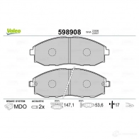 Тормозные колодки дисковые, комплект VALEO 233324 598908 C XKNO 3276425989085 - Изображение 2