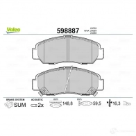 Тормозные колодки дисковые, комплект VALEO GWX2J ZB 233305 598887 3276425988873 - Изображение 2