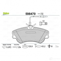 Тормозные колодки дисковые, комплект VALEO 598470 T2FN92 232943 218 88 - Изображение 2