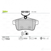 Тормозные колодки дисковые, комплект VALEO 1206090052 3276426010610 601061 VGDP3 Y - Изображение 2