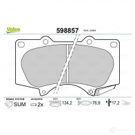Тормозные колодки дисковые, комплект VALEO 598857 233277 3276425988576 RQ5 AO - Изображение 2