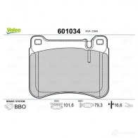 Тормозные колодки дисковые, комплект VALEO 233525 601034 3276426010344 FGR3 L - Изображение 2