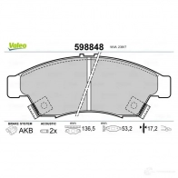 Тормозные колодки дисковые, комплект VALEO 233268 598848 Y APMO 3276425988484 - Изображение 2