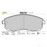 Тормозные колодки дисковые, комплект VALEO 3276425987876 598787 233217 8P OOC - Изображение 2