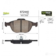 Тормозные колодки дисковые, комплект VALEO 872440 245363 B8HYB 2 3440 - Изображение 2