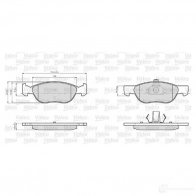 Тормозные колодки дисковые, комплект VALEO 872576 2157 6 D95USF9 245374 - Изображение 2